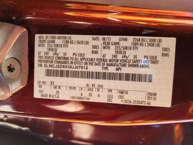 Photo 10 from auction – 2016 LINCOLN MKC SELECT with VIN 5LMCJ2D9XGUJ07812
