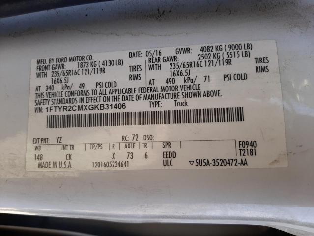 Photo 10 from auction – 2016 FORD TRANSIT T- with VIN 1FTYR2CMXGKB31406