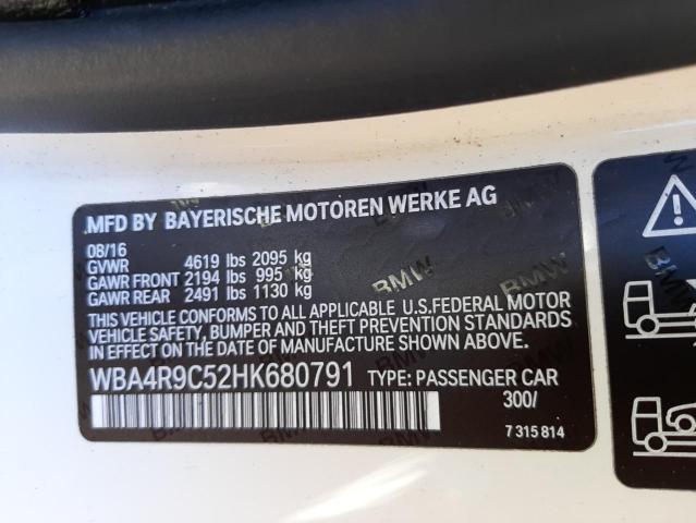 Zdjęcie 10 z aukcji – 2017 BMW 430XI z VIN WBA4R9C52HK680791
