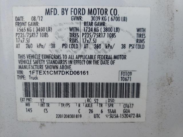 Photo 10 from auction – 2013 FORD F150 SUPER with VIN 1FTEX1CM7DKD06161