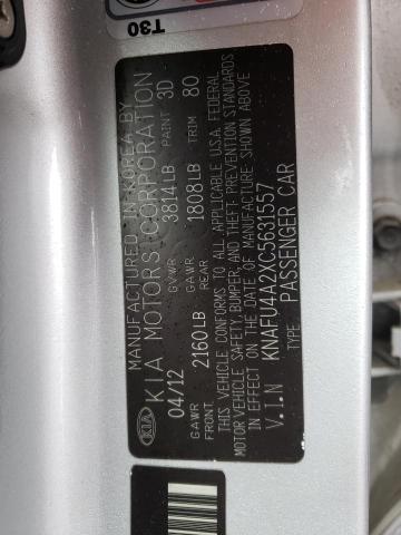 Photo 10 from auction – 2012 KIA FORTE EX with VIN KNAFU4A2XC5631557