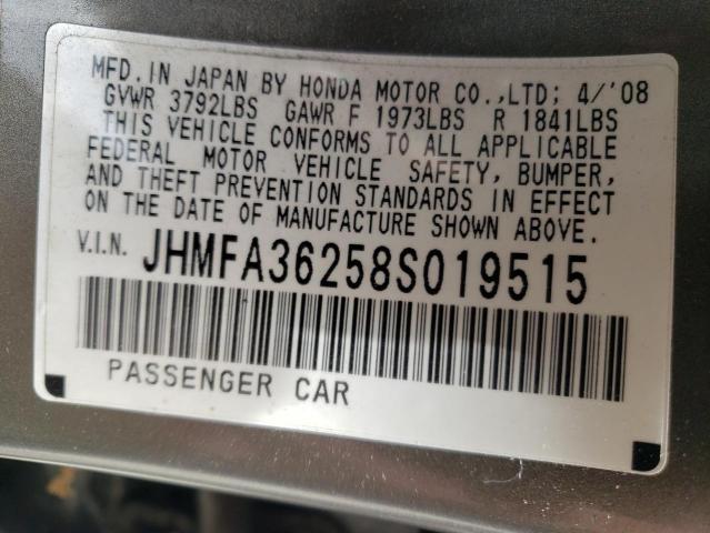 Photo 10 from auction – 2008 HONDA CIVIC HYBR with VIN JHMFA36258S019515