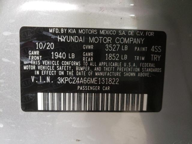 Photo 10 from auction – 2021 HYUNDAI ACCENT SE with VIN 3KPC24A66ME131822