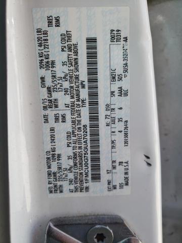 Zdjęcie 10 z aukcji – 2016 FORD ESCAPE SE z VIN 1FMCU0G75GUA70208