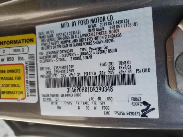 Photo 10 from auction – 2013 FORD FUSION SE with VIN 3FA6P0HR1DR290348