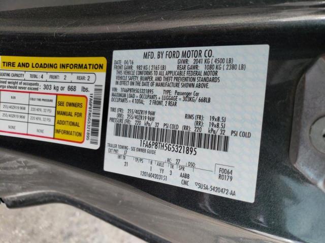 Photo 10 from auction – 2016 FORD MUSTANG with VIN 1FA6P8TH5G5321895