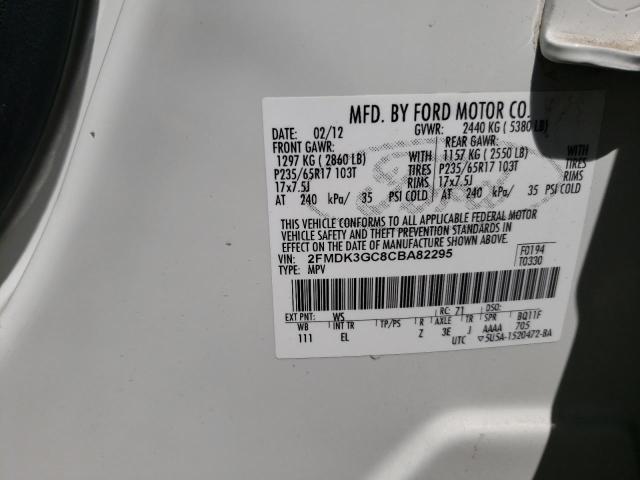 Photo 10 from auction – 2012 FORD EDGE SE with VIN 2FMDK3GC8CBA82295