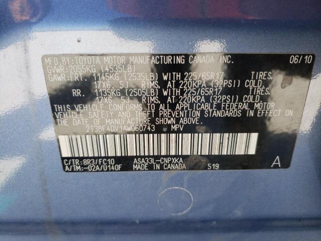 Photo 10 from auction – 2010 TOYOTA RAV4 with VIN 2T3BF4DV1AW060743