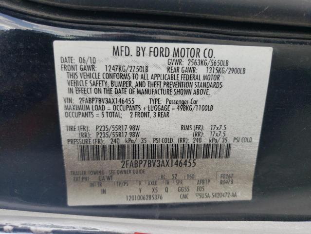 Photo 10 from auction – 2010 FORD CROWN VICT with VIN 2FABP7BV3AX146455