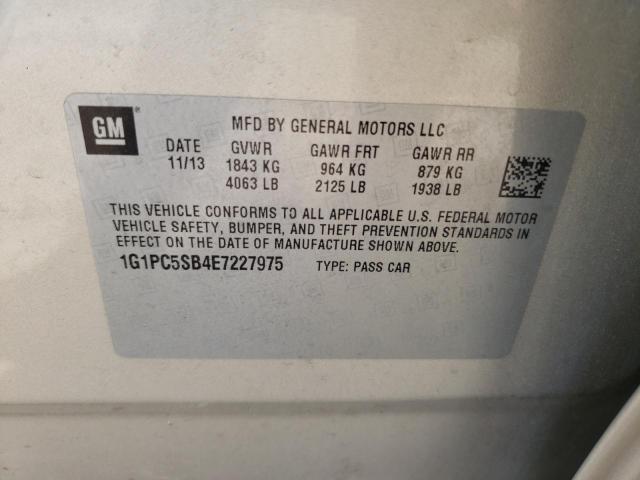 Photo 10 from auction – 2014 CHEVROLET CRUZE LT with VIN 1G1PC5SB4E7227975