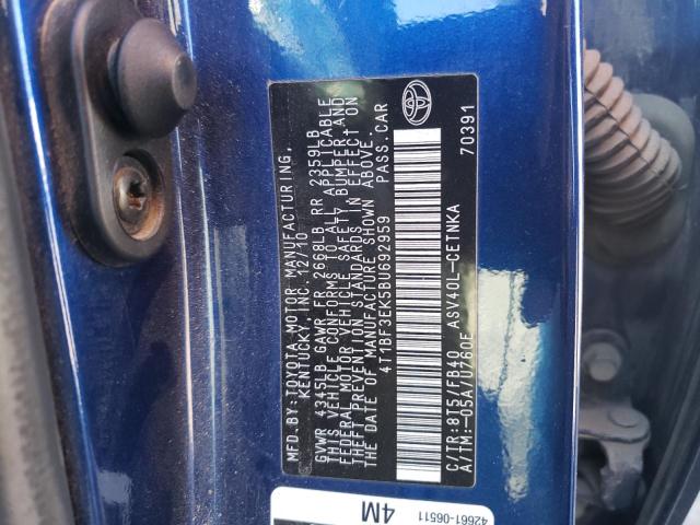 Photo 10 from auction – 2011 TOYOTA CAMRY BASE with VIN 4T1BF3EK5BU692959