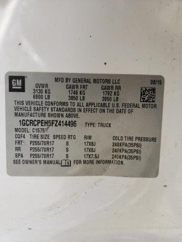 Photo 10 from auction – 2015 CHEVROLET SILVERADO with VIN 1GCRCPEH5FZ414496