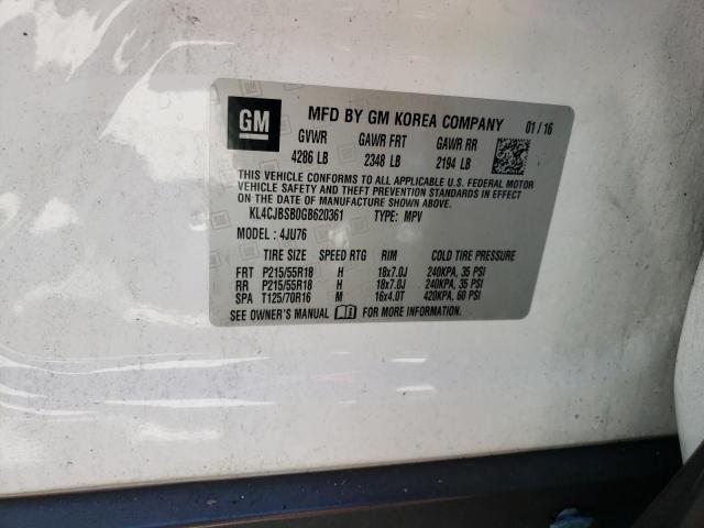 Photo 10 from auction – 2016 BUICK ENCORE CON with VIN KL4CJBSB0GB620361
