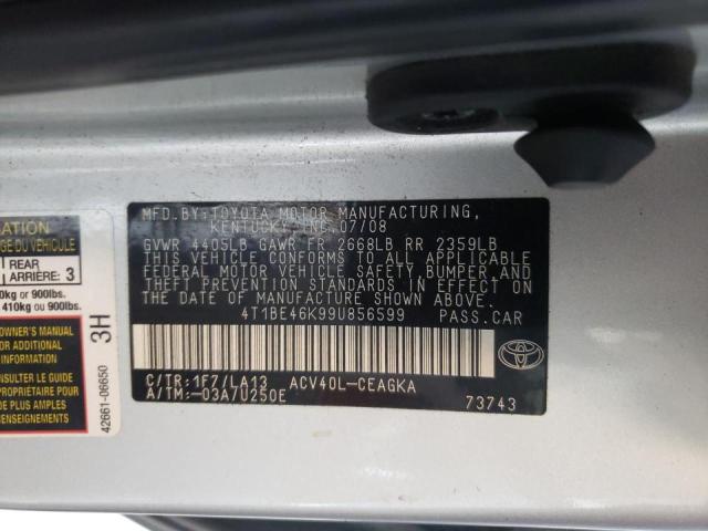 Photo 10 from auction – 2009 TOYOTA CAMRY BASE with VIN 4T1BE46K99U856599