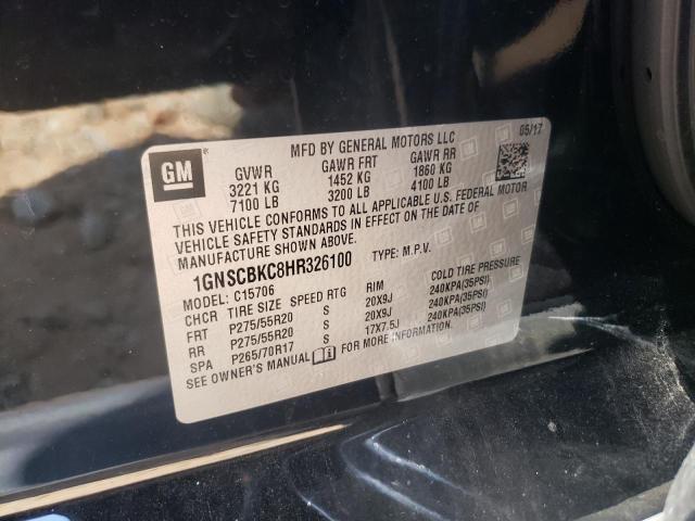 Photo 10 from auction – 2017 CHEVROLET TAHOE C150 with VIN 1GNSCBKC8HR326100