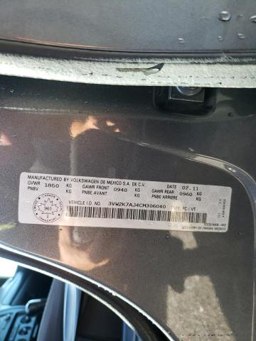 Photo 10 from auction – 2012 VOLKSWAGEN JETTA BASE with VIN 3VW2K7AJ4CM306040