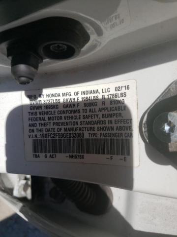 Photo 10 from auction – 2016 HONDA CIVIC LX with VIN 19XFC2F59GE033080