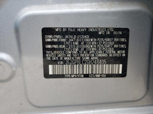 Photo 10 from auction – 2016 SUBARU CROSSTREK with VIN JF2GPBLC2GH248405