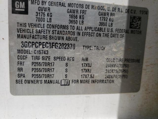 Photo 10 from auction – 2015 CHEVROLET SILVERADO with VIN 3GCPCPEC3FG202370
