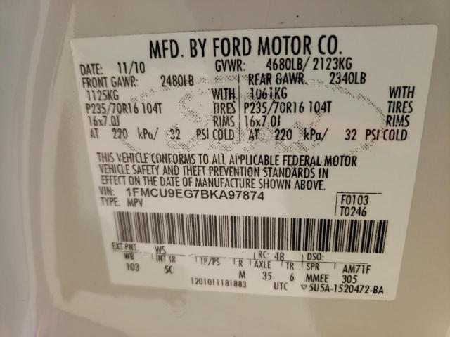 Photo 10 from auction – 2011 FORD ESCAPE LIM with VIN 1FMCU9EG7BKA97874