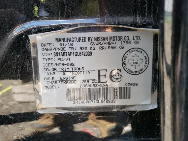 Photo 10 from auction – 2016 NISSAN SENTRA S with VIN 3N1AB7AP1GL642939