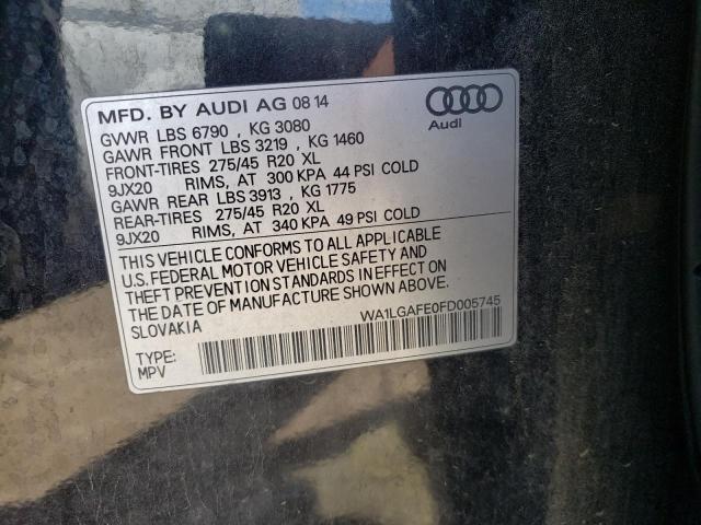Photo 10 from auction – 2015 AUDI Q7 PREMIUM with VIN WA1LGAFE0FD005745