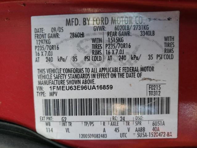 Photo 10 from auction – 2006 FORD EXPLORER X with VIN 1FMEU63E96UA16859