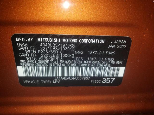 Photo 10 from auction – 2022 MITSUBISHI OUTLANDER with VIN JA4ARUAUXNU007907