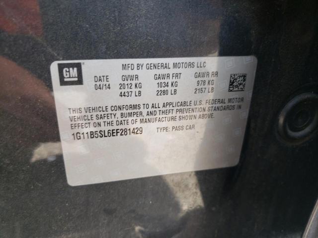 Photo 10 from auction – 2014 CHEVROLET MALIBU LS with VIN 1G11B5SL6EF281429