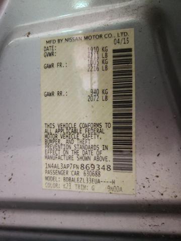 Photo 10 from auction – 2015 NISSAN ALTIMA 2.5 with VIN 1N4AL3AP7FN869348