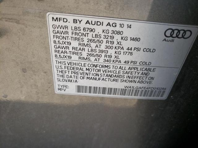 Photo 10 from auction – 2015 AUDI Q7 PREMIUM with VIN WA1LGAFE4FD010284