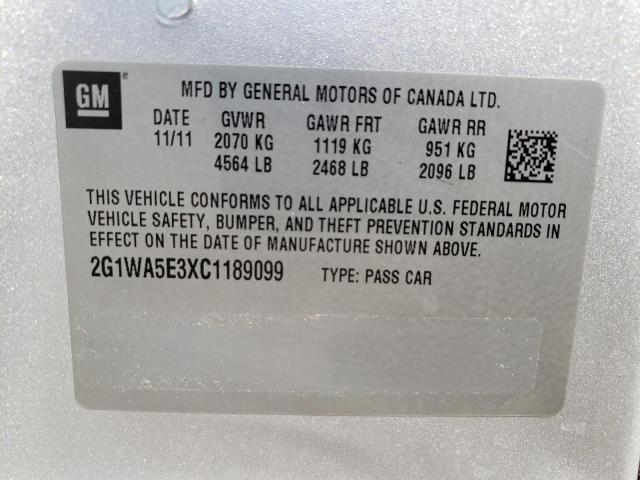 Photo 10 from auction – 2012 CHEVROLET IMPALA LS with VIN 2G1WA5E3XC1189099