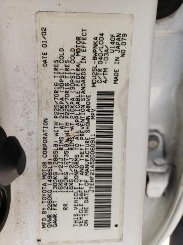 Photo 10 from auction – 2002 TOYOTA HIGHLANDER with VIN JTEHF21A520060911