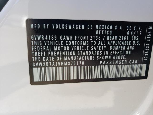 Photo 10 from auction – 2017 VOLKSWAGEN JETTA S with VIN 3VW2B7AJ5HM375178