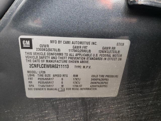 Photo 10 from auction – 2010 CHEVROLET EQUINOX LS with VIN 2CNFLCEW8A6211113