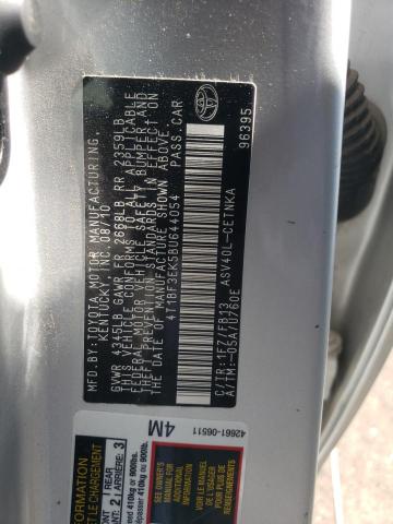 Photo 10 from auction – 2011 TOYOTA CAMRY BASE with VIN 4T1BF3EK5BU644054