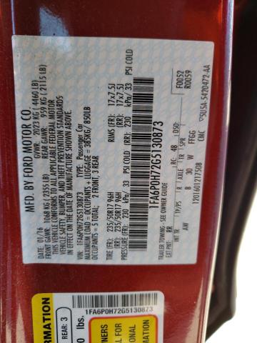 Photo 10 from auction – 2016 FORD FUSION SE with VIN 1FA6P0H72G5130873