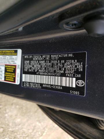 Photo 10 from auction – 2008 TOYOTA CAMRY HYBR with VIN 4T1BB46K28U047307