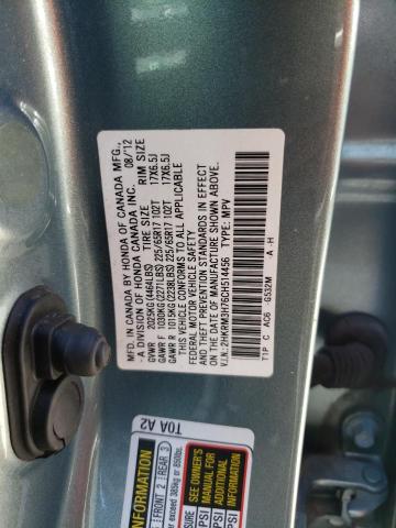 Photo 10 from auction – 2012 HONDA CR-V EXL with VIN 2HKRM3H76CH514456