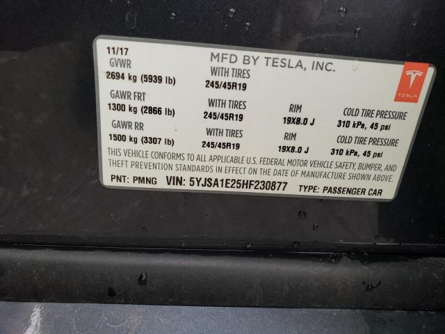 Photo 10 from auction – 2017 TESLA MODEL S with VIN 5YJSA1E25HF230877