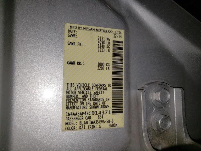 Photo 10 from auction – 2014 NISSAN MAXIMA S with VIN 1N4AA5AP4EC914371