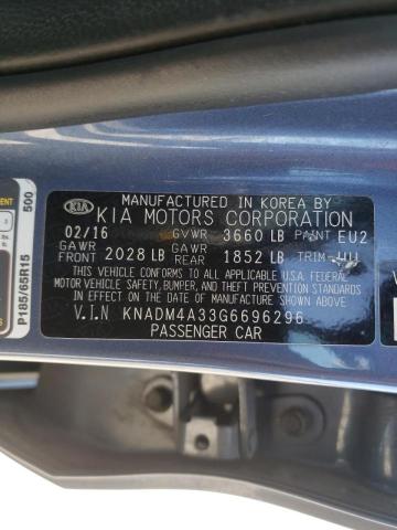 Photo 10 from auction – 2016 KIA RIO LX with VIN KNADM4A33G6696296