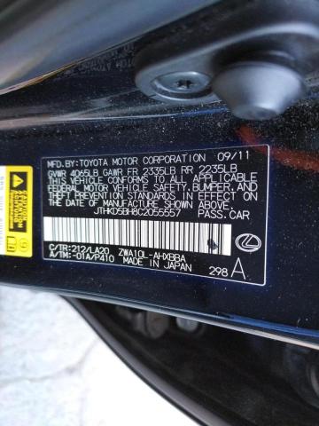 Photo 10 from auction – 2012 LEXUS CT 200 with VIN JTHKD5BH8C2055557