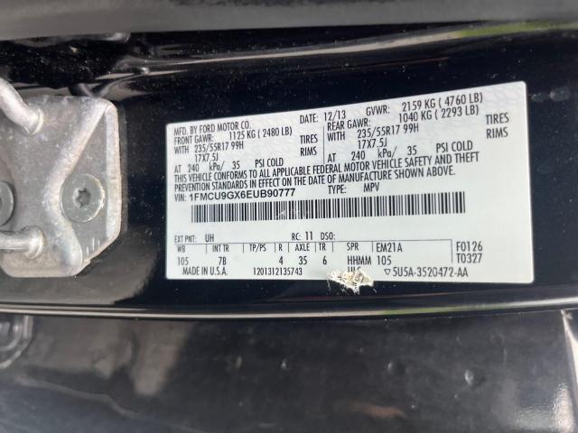 Photo 10 from auction – 2014 FORD ESCAPE SE with VIN 1FMCU9GX6EUB90777