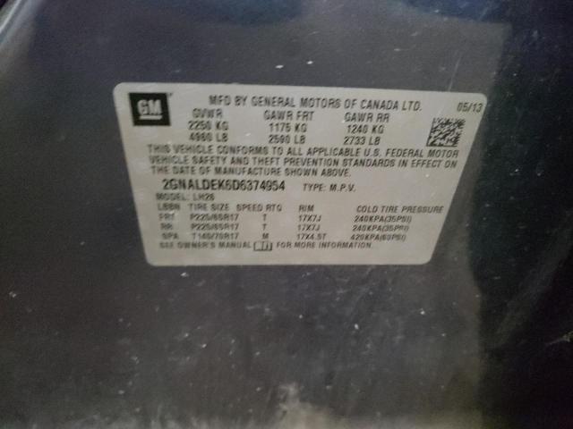 Photo 10 from auction – 2013 CHEVROLET EQUINOX LT with VIN 2GNALDEK6D6374954