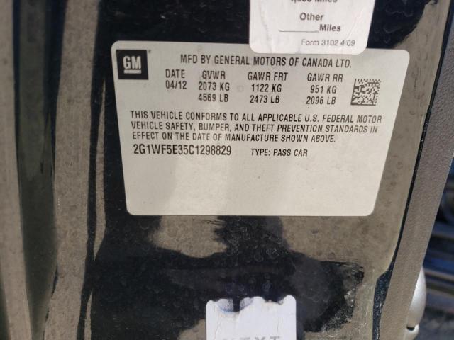 Photo 10 from auction – 2012 CHEVROLET IMPALA LS with VIN 2G1WF5E35C1298829