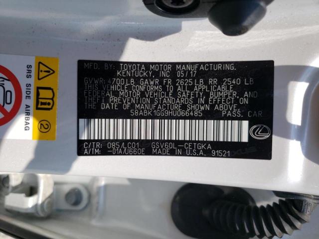 Photo 10 from auction – 2017 LEXUS ES 350 with VIN 58ABK1GG9HU066485