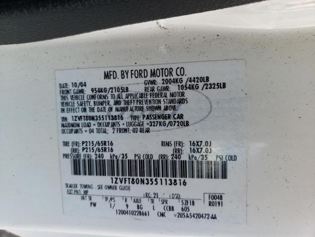 Photo 10 from auction – 2005 FORD MUSTANG with VIN 1ZVFT80N355113816