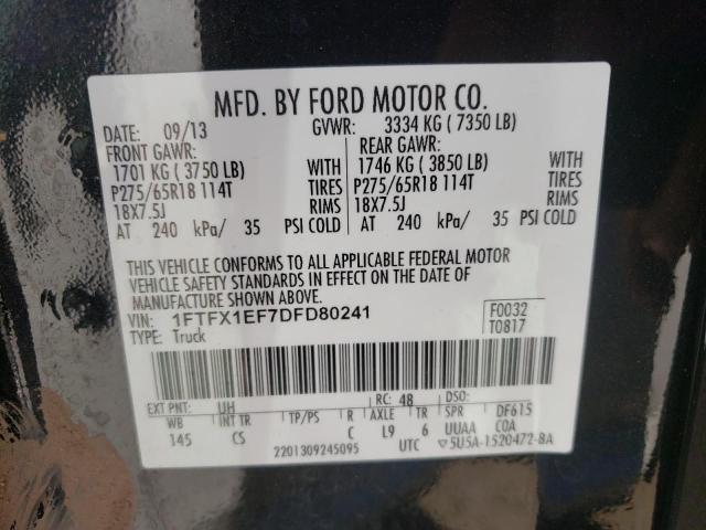 Photo 10 from auction – 2013 FORD F150 SUPER with VIN 1FTFX1EF7DFD80241