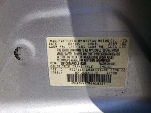 Photo 10 from auction – 2013 NISSAN VERSA S with VIN 3N1CN7AP9DL818339